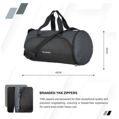 TMPB02 - 30L Gym, Sports & Travel Duffle , Unisex Duffel Bag with Shoe Compartment - Grey