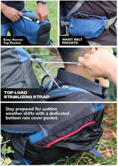 Peakpro 75 L Backpack featuring with Laptop Compartment & with Shoe Compartment – Blue