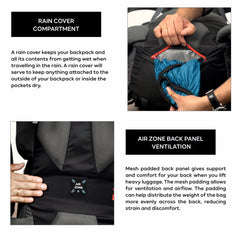 Peakpro 75 L Backpack featuring  Laptop Compartment & with Shoe Compartment – Black