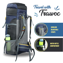 Airwave 60L Travel Backpack with Laptop Compartment & Ergonomic Shoulder Straps - Black