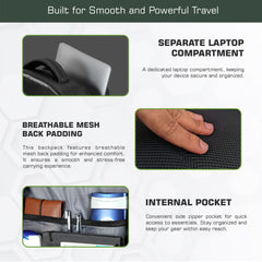 TPB03 - 30L  office & Travel Bag with 16-Inch Laptop Compartment, Suitcase-Style Opening, USB Charging - Uniformgreen