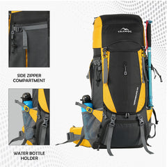 Terrabound 60 L Rucksack featuring  Shoe Compartment & Durable Zippers – Yellow