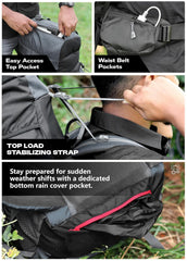 Peakpro 75 L Backpack featuring with Laptop Compartment & with Shoe Compartment – Grey