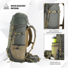 Triumph X 75 L Travel Backpack for Men & Women with Spacious Main Section & Shoe Compartment _ Hunter green