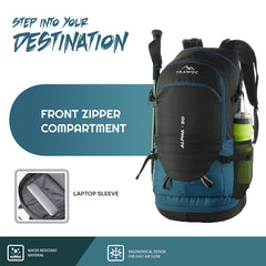 ALPHA 50 L Water Resistant Daypack Bag for Cycling, trekking - Skyblue (Refurbished)