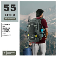 BLAZE 55 L Travel Backpack Daypack  for Camping Hiking Trekking -Black