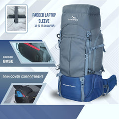 Armor Pro 60L Backpack for Men & Women with Water-Resistant Fabric -NavyBlue(clearance sale)