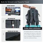 TPB02 - 25L Laptop Backpack with USB Charging Port for Men & Women - Grey