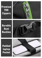 FUSION X 50 L internal frame Bag with Rain Cover and Shoe Compartment-Black