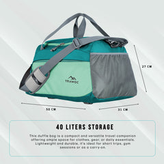 TMPB01 -  40L Duffle Bag, Travel Weekender Bag for men & women with Shoe Compartment, Water-Resistant -Shamrock