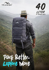 STEALTH 40L  Backpack for Men and Women,with Rain Cover & Shoe Compartment-Grey