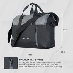 TMPB03 - Messenger Shoulder Bag with 16-inch Laptop Compartment |Durable Office and College Bag- Black