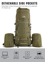 Thunderstorm 90L Rucksack for Men & Women with Shoe Compartment & Water-Resistant Fabric - Olivegreen