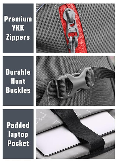 FUSION X 50 L internal frame Bag with Rain Cover and Shoe Compartment-Grey