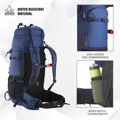 Triumph X 75 L Travel Backpack for Men & Women with Spacious Main Section & Shoe Compartment NavyBlue