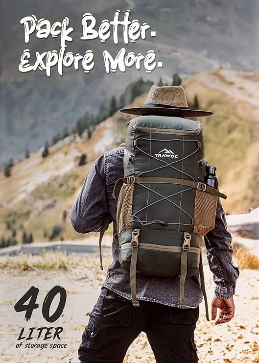 STEALTH 40L Backpack for Men and Women,with Rain Cover & Sho – TRAWOC