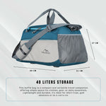 TMPB01 - 40L Duffle Bag, Travel Weekender Bag for men & women with Shoe Compartment, Water-Resistant - English Blue