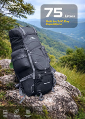 Peakpro 75 L Backpack featuring with Laptop Compartment & with Shoe Compartment – Grey