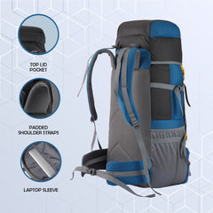 EMBER 60 L Travel Backpack Hiking Trekking Bag  for Men & Women-Englishblue(clearance sale)