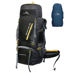 Aerostrike 70L Trekking Bag with Laptop Compartment & Rain Cover, ideal for Hiking - Black(clearance sale)