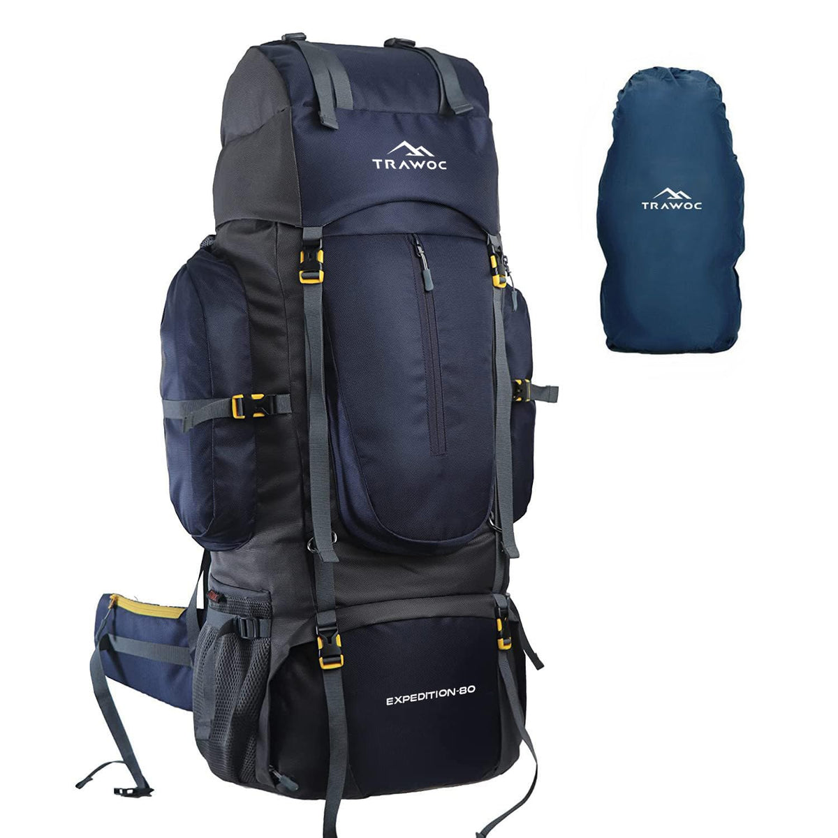 EXPEDITION 80L Rucksack with shoe compartment &  Rain Cover - Navyblue (Clearance Sale)
