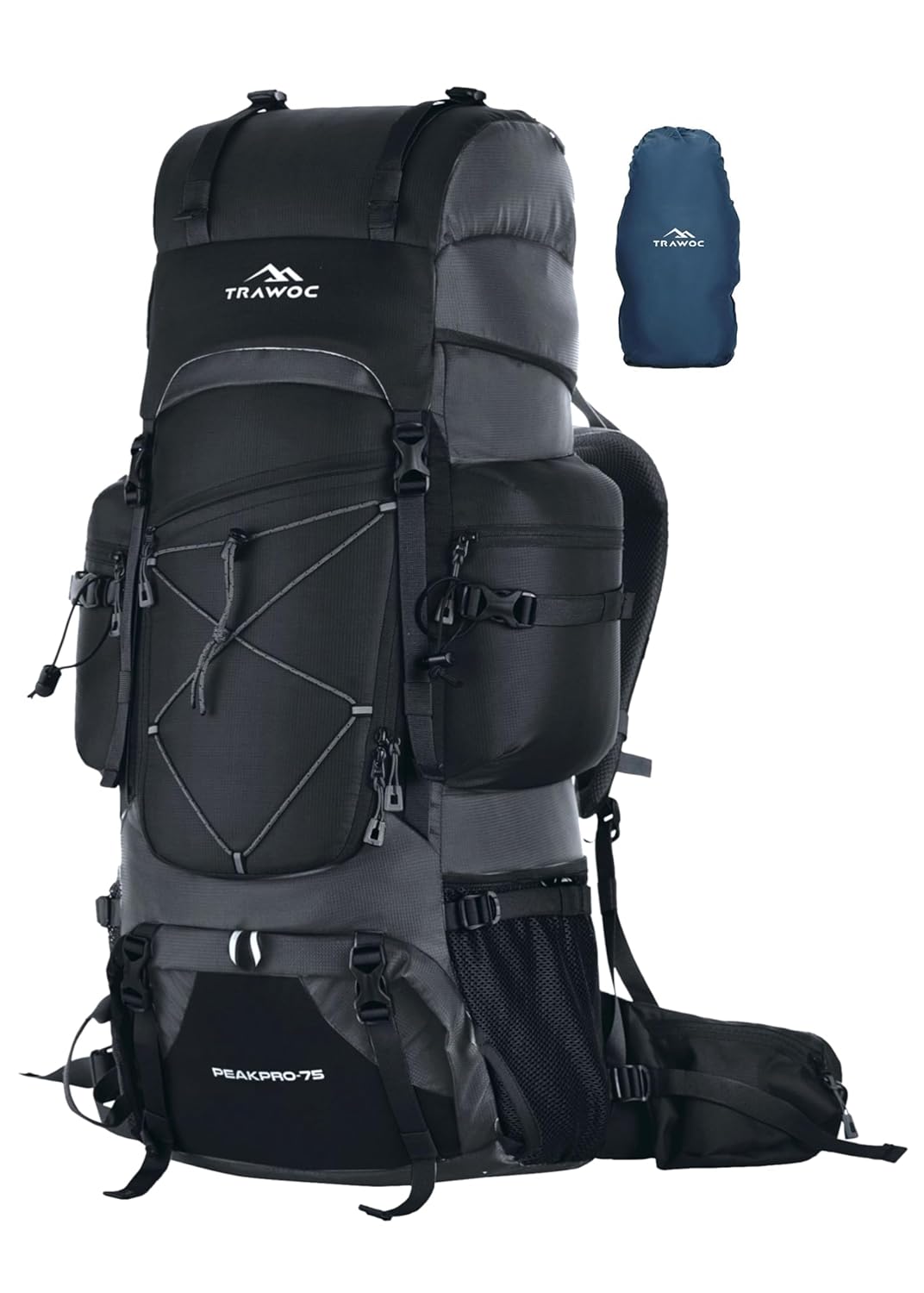 Peakpro 75 L Backpack featuring Laptop Compartment & with Shoe Compartment - Black