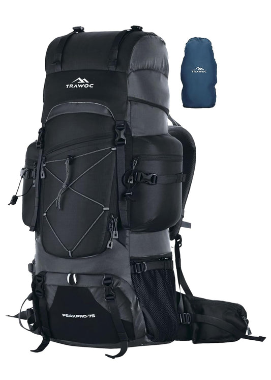 Peakpro 75 L Backpack featuring  Laptop Compartment & with Shoe Compartment – Black