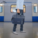 TMPB03 - Messenger Shoulder Bag with 16-inch Laptop Compartment |Durable Office and College Bag - Navy Blue