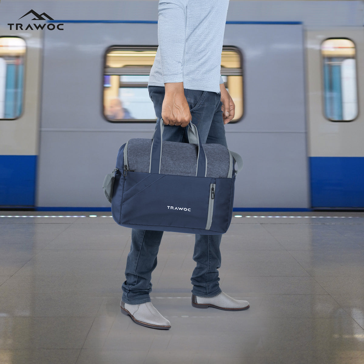 TMPB03 - Messenger Shoulder Bag with 16-inch Laptop Compartment |Durable Office and College Bag - Navy Blue