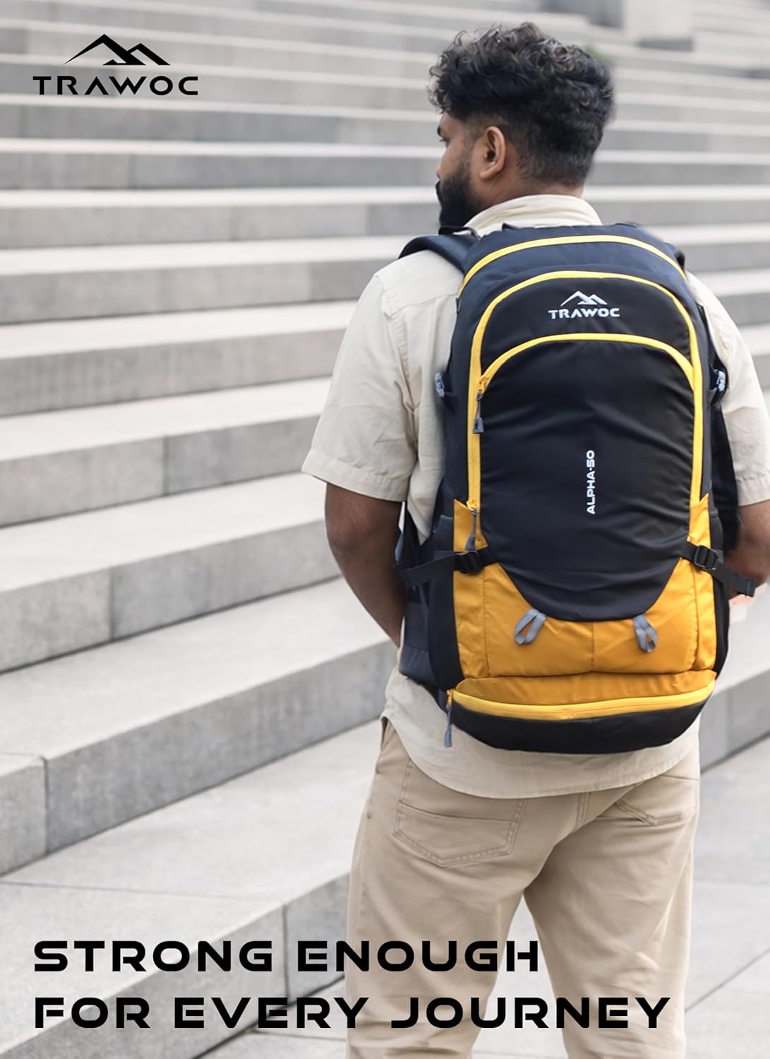 ALPHA 50 L Water Resistant Daypack Bag for Cycling, trekking - Yellow