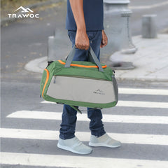TMPB01 - 40L Duffle Bag, Travel Weekender Bag for men & women with Shoe Compartment, Water-Resistant - Green