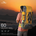 Vortex 60 L Travel Backpack with Laptop Compartment & Durable Zippers - Yellow