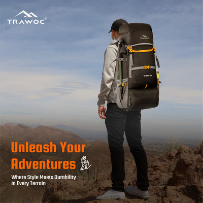 EMBER 60 L Travel Backpack Hiking Trekking Bag for Men & Women - Black