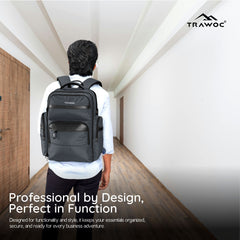 TPB03 - 30L  office & Travel Bag with 16-Inch Laptop Compartment, Suitcase-Style Opening, USB Charging - Grey