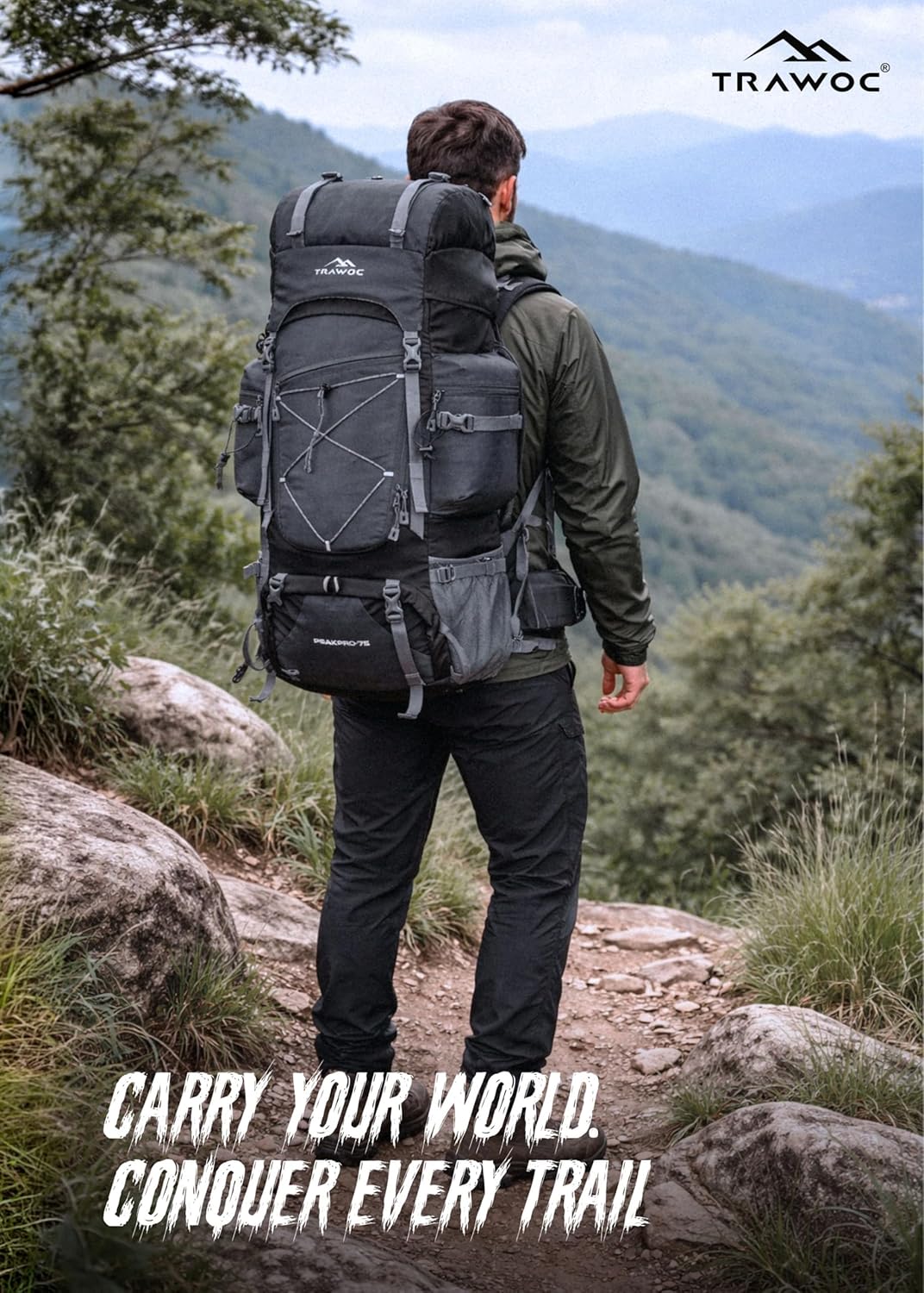 backpacking with your laptop Trawoc Camping Backpack (75Ltr) | Shoe Compartment & Rain Cover Sports & Athletics Color:SilverFlo. Yellow 2018 2019 best walleye