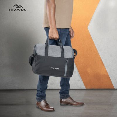 TMPB03 - Messenger Shoulder Bag with 16-inch Laptop Compartment |Durable Office and College Bag- Black