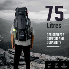 Peakpro 75 L Backpack featuring with Laptop Compartment & with Shoe Compartment – Grey