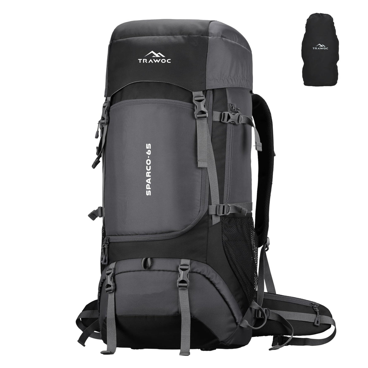 Sparco 65L Travel Backpack featuring with Laptop Compartment & Shoe Compartment – Grey
