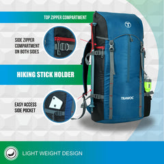 Hover 50L Backpack for Men & Women with Multi-Pocket Design & with Lightweight Build - Englishblue(clearance sale)
