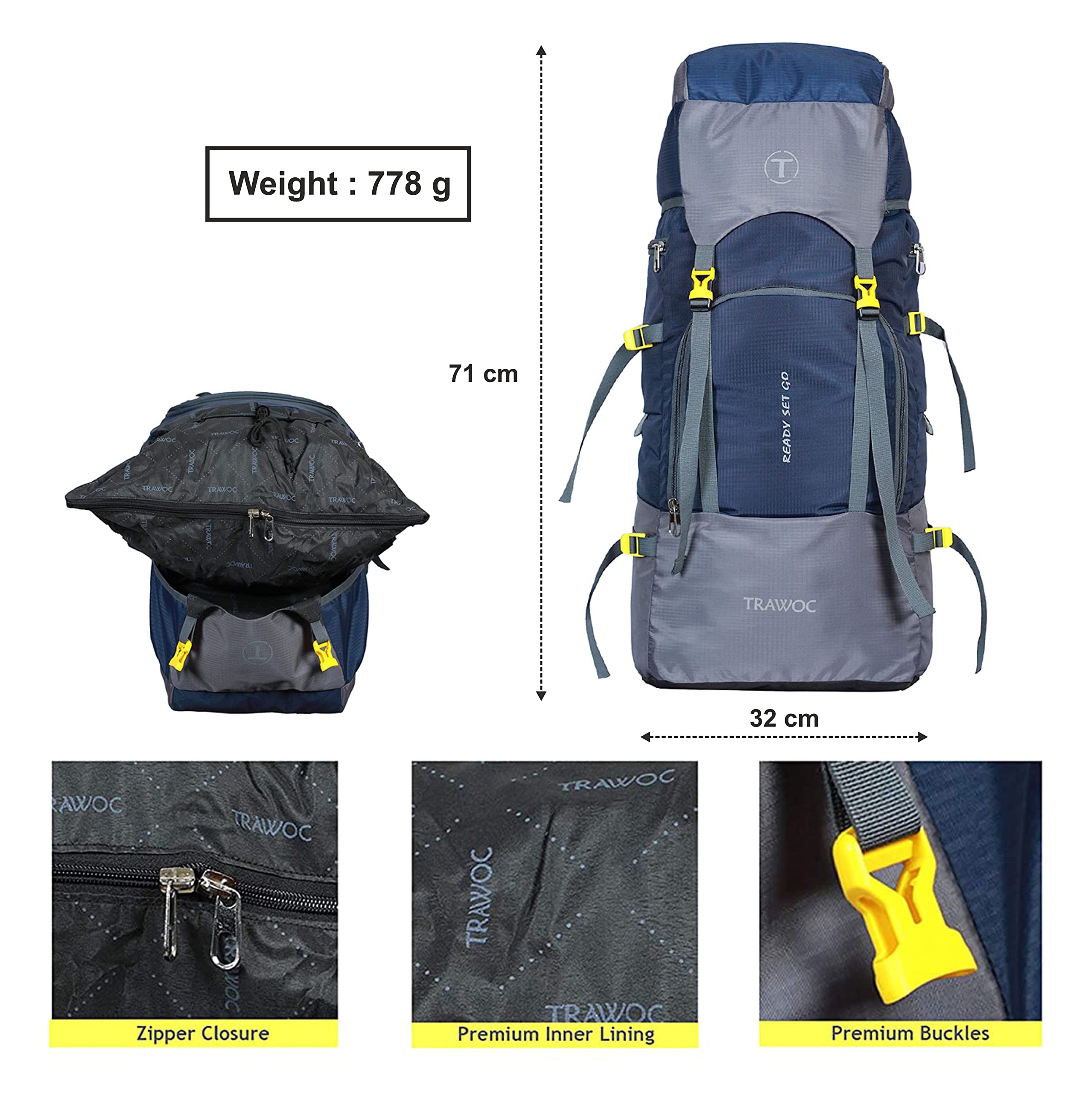 ALPINE-55 Backpack - Grey (Renewed)