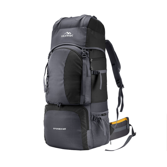 Stonex 60 L Backpack with Ergonomic Shoulder Straps & Lightweight Build, for men & women - Black(clearance sale)