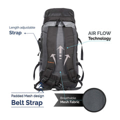 EMBER 60 L Travel Backpack Hiking Trekking Bag  for Men & Women-Black(clearance sale)