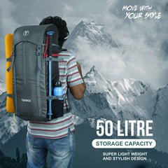 Hover 50L Backpack for Men & Women with Multi-Pocket Design & with Lightweight Build-Grey(clearance sale)