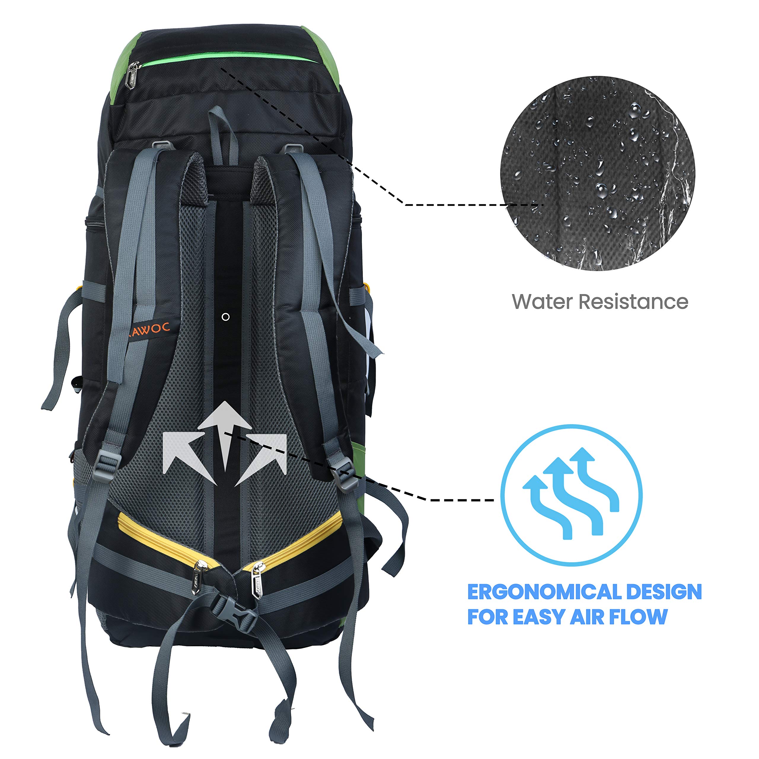 Trawoc Travel Rucksack (55Ltr) | Hiking, Trekking & Camping Bag – TRAWOC