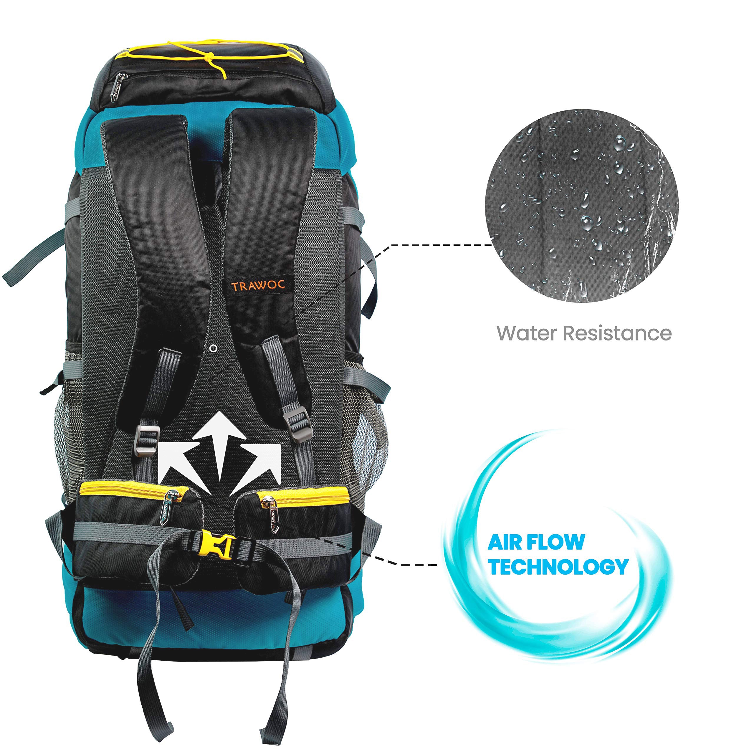 Trawoc Travel Backpack (60Ltr) | Hiking, Trekking & Camping Rucksack ...