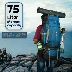 Valor Max 75 L Backpack with Ergonomic Shoulder Straps & Shoe Compartment-English Blue (Clearance Sale)