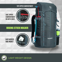Hover 50L Backpack for Men & Women with Multi-Pocket Design & with Lightweight Build-Grey(clearance sale)