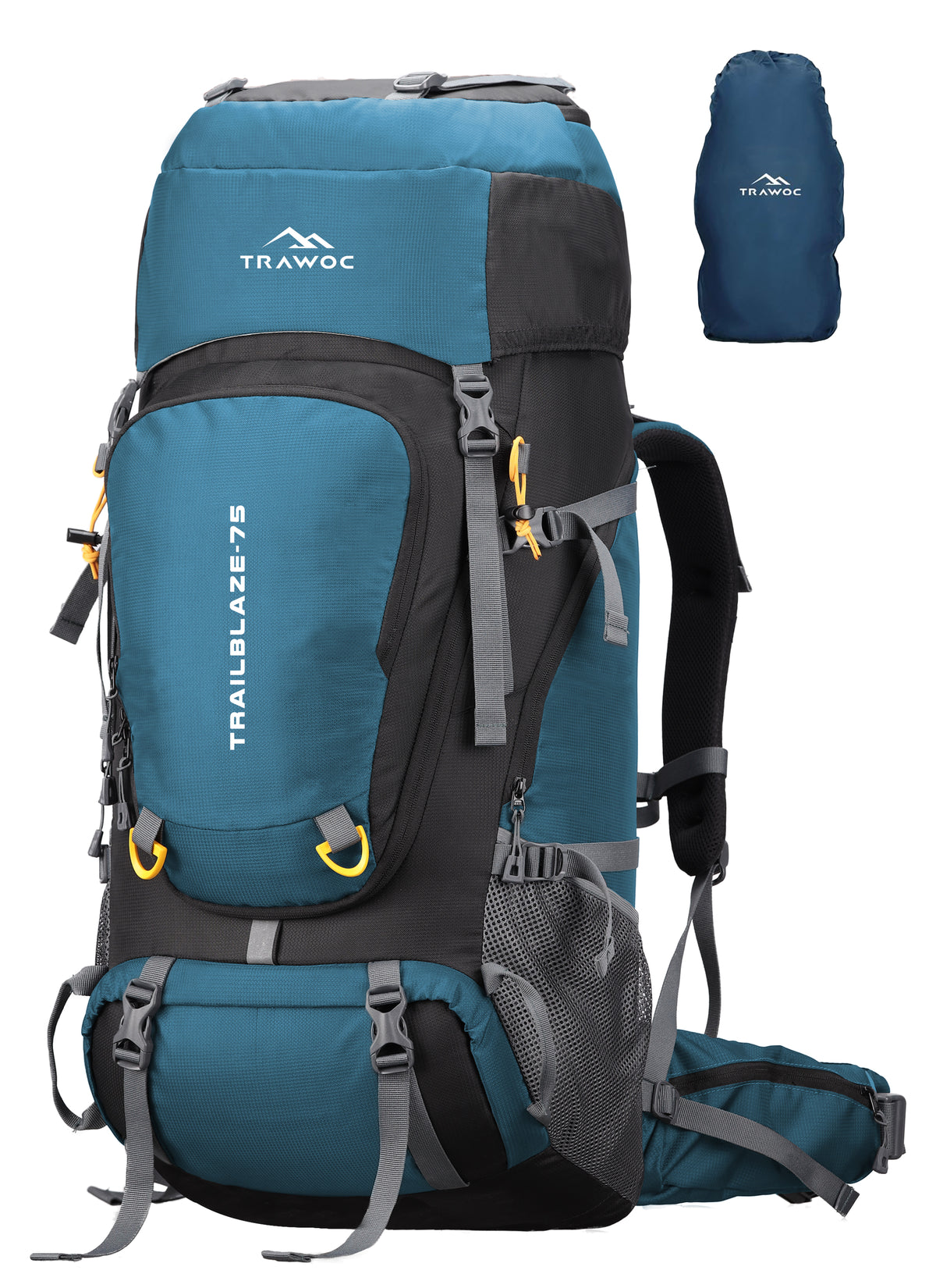 Trailblaze 75 L Trekking Bag with Rain Cover & Durable Zippers