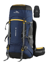 TREKELITE 60L Backpack Hiking Trekking Rucksack with Water Proof Rain Cover - Navy Blue