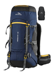 TREKELITE 60L  Backpack Hiking Trekking  Rucksack  with Water Proof Rain Cover - Navyblue